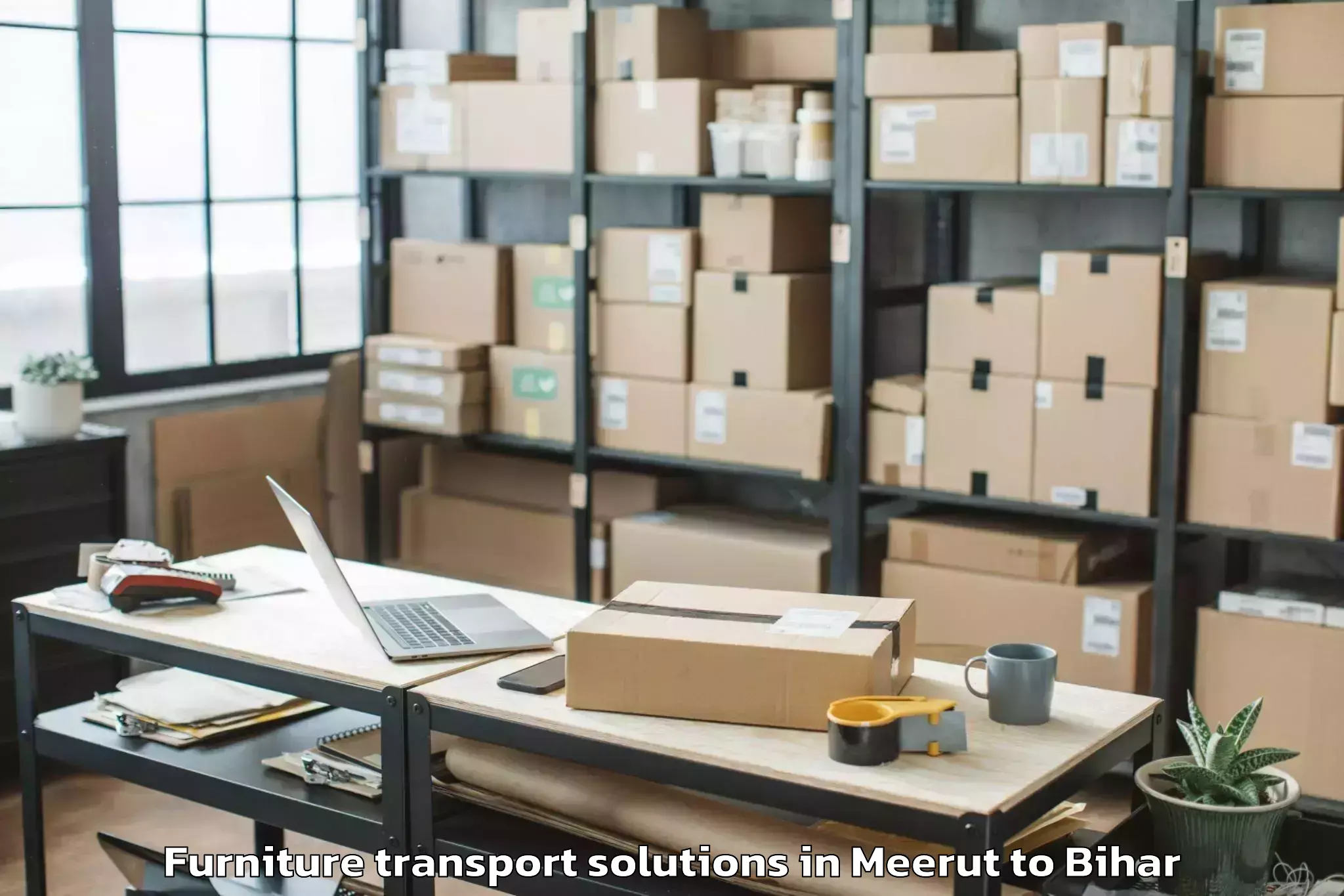 Top Meerut to Warisaliganj Furniture Transport Solutions Available